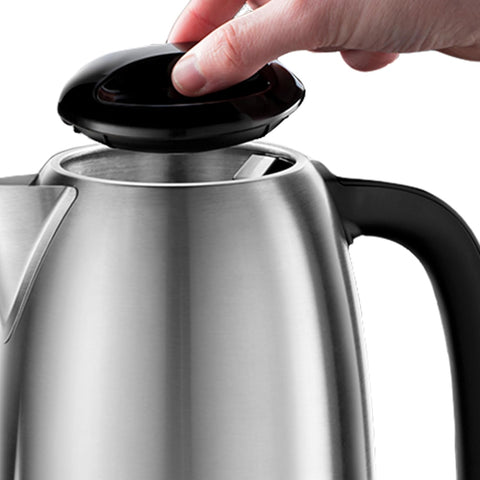 Brushed Stainless Steel & Black 1.7L Electric Kettle – Fast Boil 3KW, Perfect Pour Spout, Removable Anti-Scale Filter – 23910