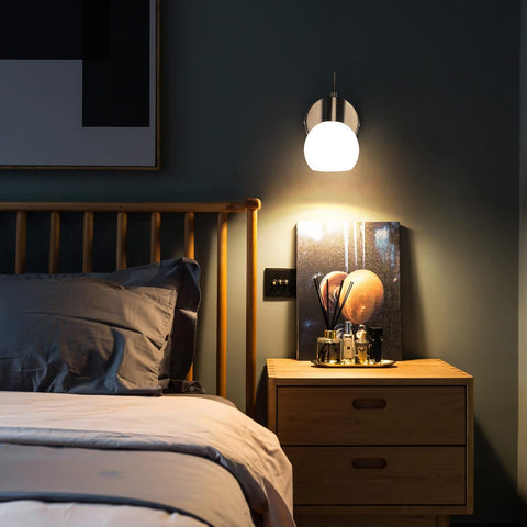 MantoLite 2 Pack LED Wall Lights with Switch for Bedroom and Living Room