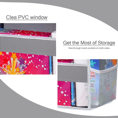 TAHAVICE Over The Door Storage Organiser, 5 Clear Window Pockets and 10 Mesh Side Pockets, Grey – Turn Unused Door Space into Smart Storage
