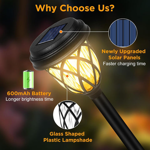 HELESIN Garden Lights Solar Powered, 6 Pack Solar Lights Outdoor Garden