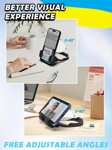 Black Thumbs Up Phone Stand – Lazy Desk Holder for iPhone & Smartphones