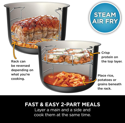 Foodi 11-in-1 SmartLid Multi-Cooker 6L – Electric Pressure Cooker & Air Fryer with Reversible Rack – Stainless Steel/Black