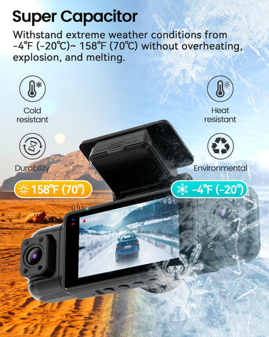 IIWEY N5 360° Dash Cam 4 Channel, Full HD 1080P Front Rear Inside Left Right Car Camera, 8 IR Lamps, 5G WiFi App Control, G-Sensor, 24H Parking Mode, with 128GB SD Card