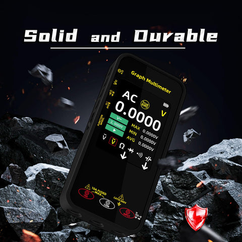 BSIDE S500 Digital Multimeter 20000 Counts TRMS Graphing Smart Multimeter 1000V 10A Auto-Rotate Display Rechargeable Pocket Electrical Tester Black