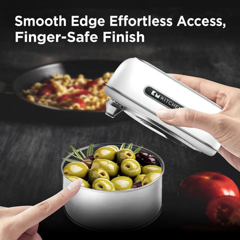 Kitchen Mama Orbit One Rechargeable Can Opener – White – Hands-Free, Type-C Charging