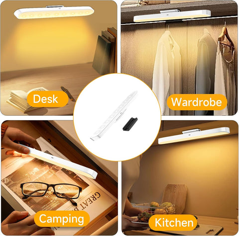 2 Pack LED Under Cabinet Lights – Rechargeable Dimmable Kitchen Lights with Touch & Remote Control, 3 Colour Temperatures - Put the Right Light Exactly Where You Need It