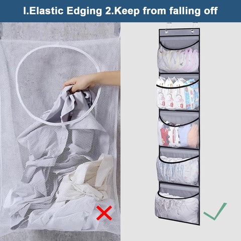 Cragmut 2 Pack Over The Door Storage Organiser, 10 Mesh Pockets, Grey – Make Every Inch of Space Work Smarter