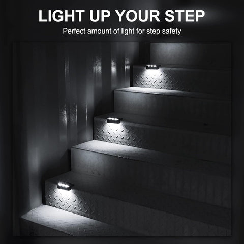 Solpex Solar Deck Lights 12 Pack, Waterproof Led Lights for Outdoor Stairs, Step, Fence, Yard, Patio, and Pathway(Cold White, Black)