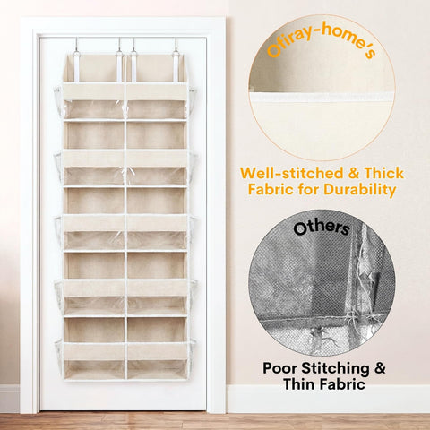 Ofiray-Home Over The Door Storage Organiser – 5-Tier, 10 Compartments, Pink Hanging Storage with 10 Side Pockets