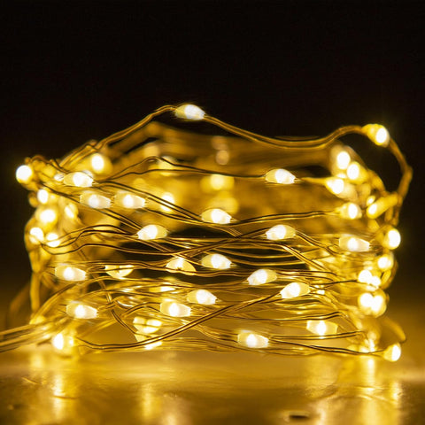 Eambrite LED Battery Fairy Lights 5m 50 LEDs – Warm White 8-Mode Waterproof Silver Wire String Lights for Indoor & Outdoor Garden, Wedding, Party & Bedroom Décor