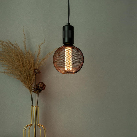 LED E27 Dimmable Globe Bulb with Black Metal Cage 3.5W