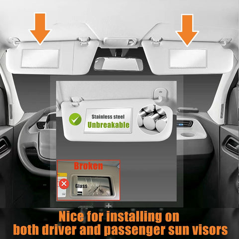 Auto Sun Visor HD Makeup Mirror – Portable Stainless Steel Car Cosmetic Mirror