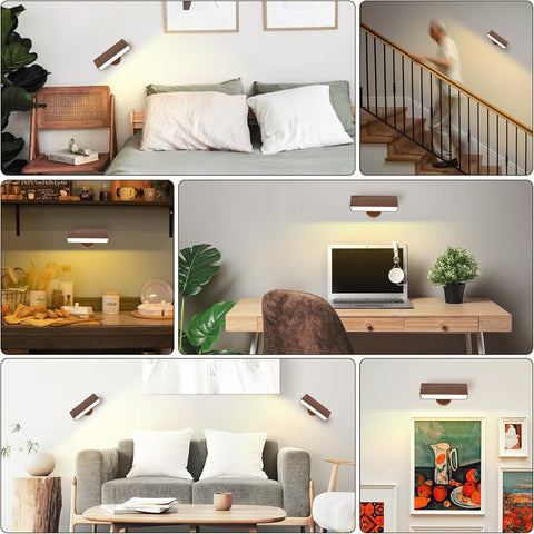 2 Pack Rechargeable Magnetic Wall Lights 360° Rotatable