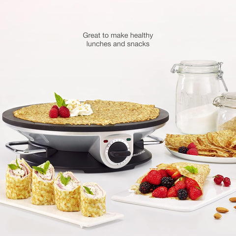 13 Inch Black Electric Crepe & Pancake Maker 1200W – Adjustable Temperature Hotplate