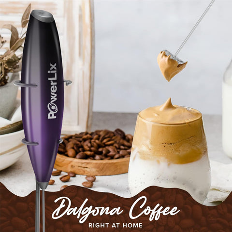 Milk Frother Handheld Whisk – Electric Coffee Foamer with Stand 19000rpm