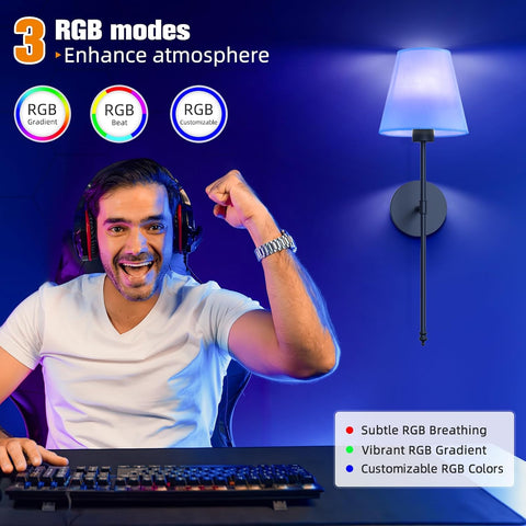 NIORSUN 19.9 Inch Battery Operated Wall Light with Remote and Dimmable Bulbs