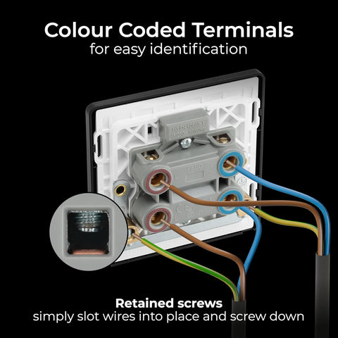 BG Electrical Cooker Control Switch Unit with LED Power Indicator, Single Plate, Double Pole, Screwless, Evolve, Polished Copper, 45A, PCDCP74B