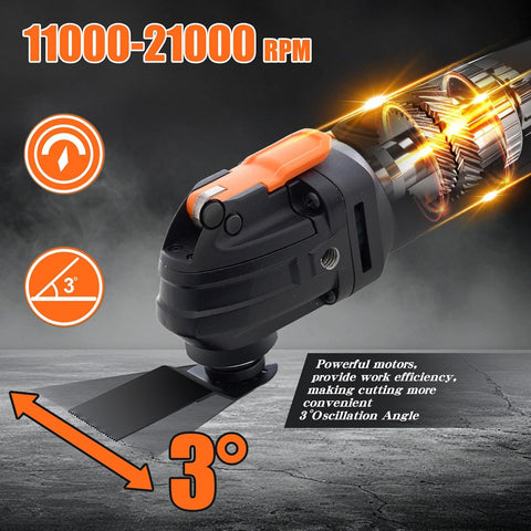 300W Oscillating Multi Tool Kit with 24pcs Accessories – 6 Speed Corded Electric Cutting, Sanding & Polishing Tool UK