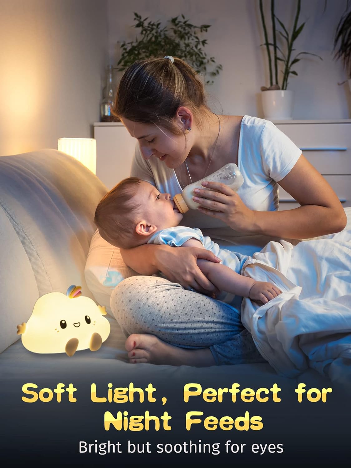 Cloud Night Light 16 Colors+Remote Dimmable Rechargeable