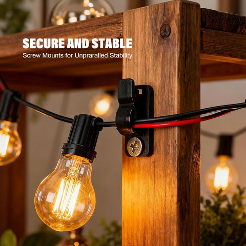 120 Pack Fairy Light Hooks with Screws – Zouwel Weatherproof Outdoor String Light Clips for Gardens, Fences & Christmas Decorations – Keep Every Twinkle Neatly in Place