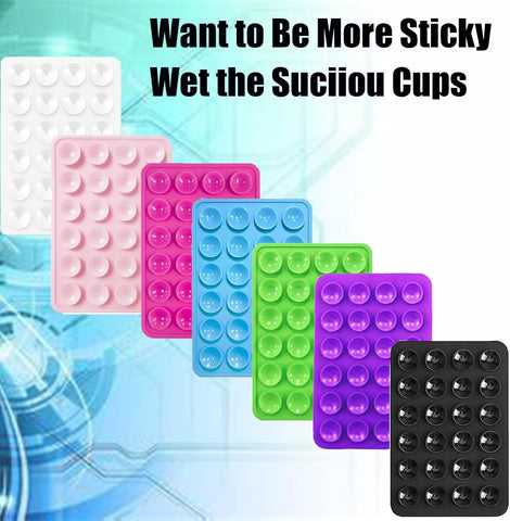 Leeneen 2PCS Silicone Suction Phone Case Mount – White & Light Pink