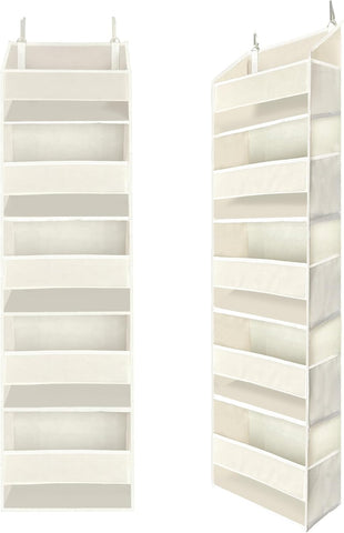 Hhverse Over Door Organiser Storage, Beige – 5 Front Pockets & 10 Mesh Side Pockets, Large-Capacity Hanging Storage