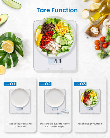 Smart Kitchen Scales with App & Nutrition Calculator – 5kg Food Scale for Baking, Weight Loss, Calorie Counting & Accuracy