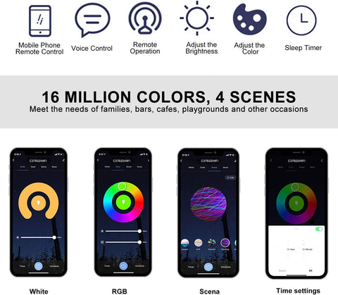 B22 Smart WiFi RGB Candle Bulb 6W 600lm