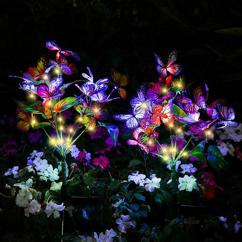 Butterfly Solar Garden Lights | Solar Butterfly Lights Outdoor | Butterfly Solar Stake Lights, Solar Powered Butterfly Lights, Color Changing Butterfly Solar Lights, Butterfly Solar String Lights Out