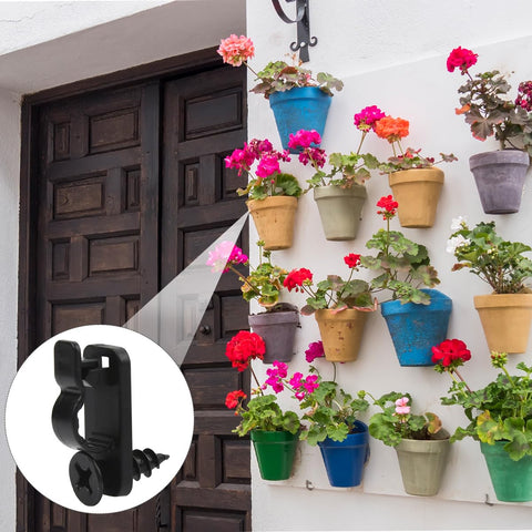 60 Pack Outdoor String Light Clips with Screw-in Hooks – Black Stainless Steel Q-Hangers with Safety Buckles for Garden, Patio, Fence & Christmas Decorations