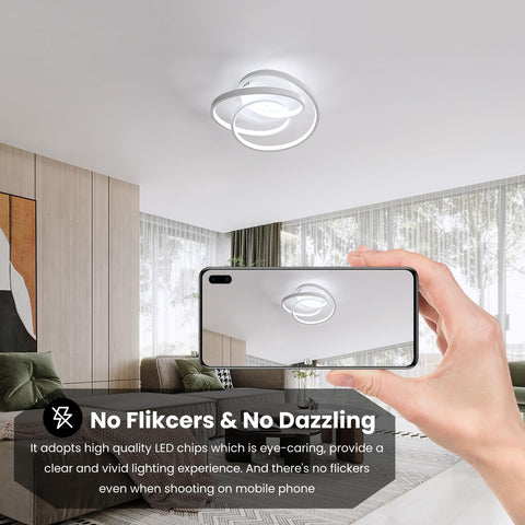 LED Ceiling Light 40W – Modern Round Creative Ceiling Lamp, 6500K Cool White Aluminum Fixture for Living Room, Bedroom, Kitchen