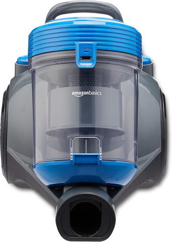 Amazon Basics Compact Bagless Cylinder Vacuum Cleaner 700W – HEPA Filter, Lightweight Design for Hard Floors & Carpets (UK) – Blue