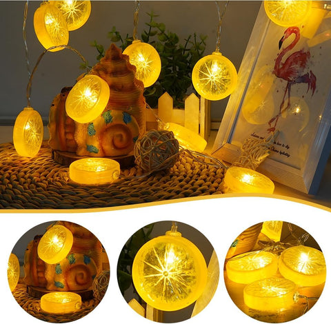 Lemon Fairy Lights, 3m 20 LED Fruits Lemon String Lights, USB Powered, Outdoor Indoor String Fairy Light for Bedroom, Party, Wedding, Garden, Camping, Christmas Decoration