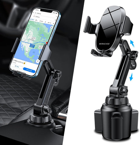 Miracase Car Cup Phone Holder Mount – 360° Adjustable Long Neck Stand Compatible with iPhone & Samsung