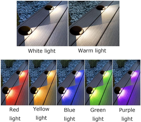Outdoor Landscape Spotlights Outdoor Ground Landscape Lights 5W IP67 Waterproof Side Step Light for Gardens Driveways Decks RGB Color Changing Pathway Lighting (85 265V)
