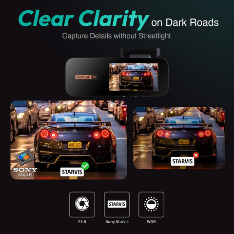 BOTSLAB 4K Front and 2K Rear Dash Cam with GPS, WiFi & ADAS