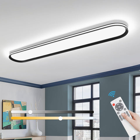 Modern ceiling light fixture with remote control in a room setting