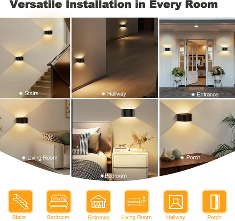 Battery Wall Light Indoor with 3 Colors, 5000mAh Wall Lamp without Power Connection, Rechargeable LED Wall Light with Motion Sensor, Wireless, Remote Control, Wall Light Up and Down for Hallway