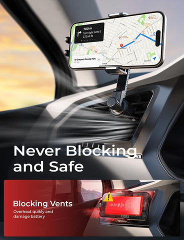 LISEN Phone Holder for Cars – 360° Adjustable Long Arm Air Vent Mount, Universal Car Phone Holder for iPhone & Samsung, Pink