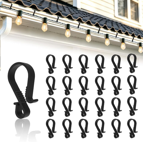 60 Pack Gutter Hooks for Outdoor Lights – S Clips for Hanging Christmas & Fairy Lights on Gutters – Make Festive Lighting Easier to Hang and Easier to Enjoy