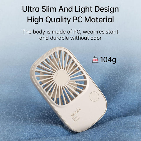 Ultra Slim Handheld Mini Fan - 3 Speeds, USB Rechargeable