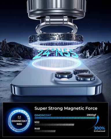 DIMONCOAT 2026 Upgraded 360° Rotating Magnetic Car Phone Holder – Black