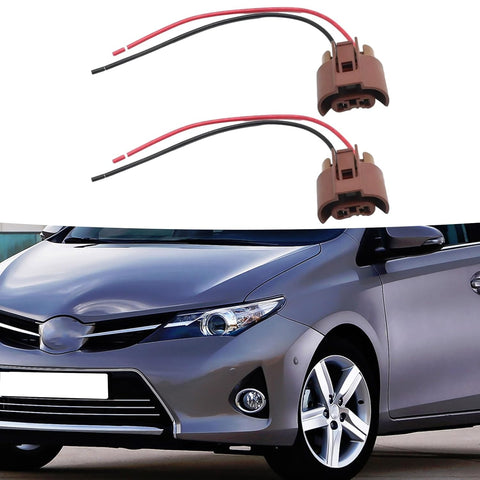 2Pcs Headlight Bulb Socket Repair Connectors Adapter Plug Wiring Harness Replacement for Toyota Auris Prewired Connectors Replaces Cable Length 15cm