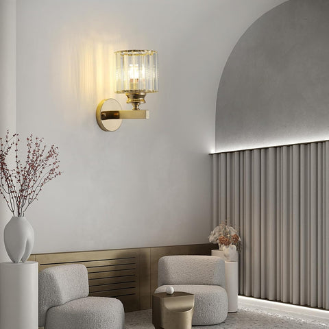 Modern Crystal Wall Light Sconce, E27 Rose Gold Wall Lamp