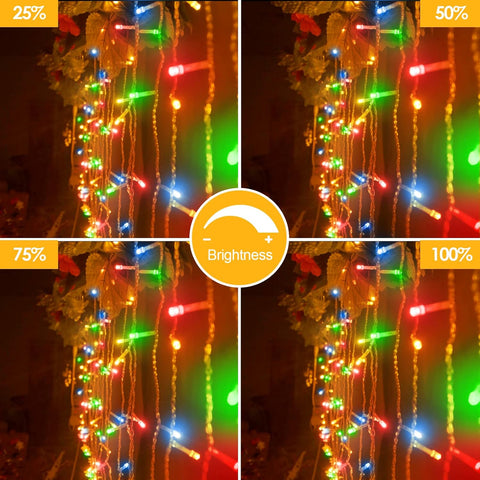 Multicoloured 200LED Curtain Fairy Lights 2Mx2M USB Remote Timer