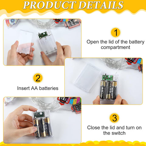 5.4Ft Ramadan Eid String Lights – 10 LED Battery Operated Moon Star Lantern Fairy Lights for Indoor & Outdoor Decor