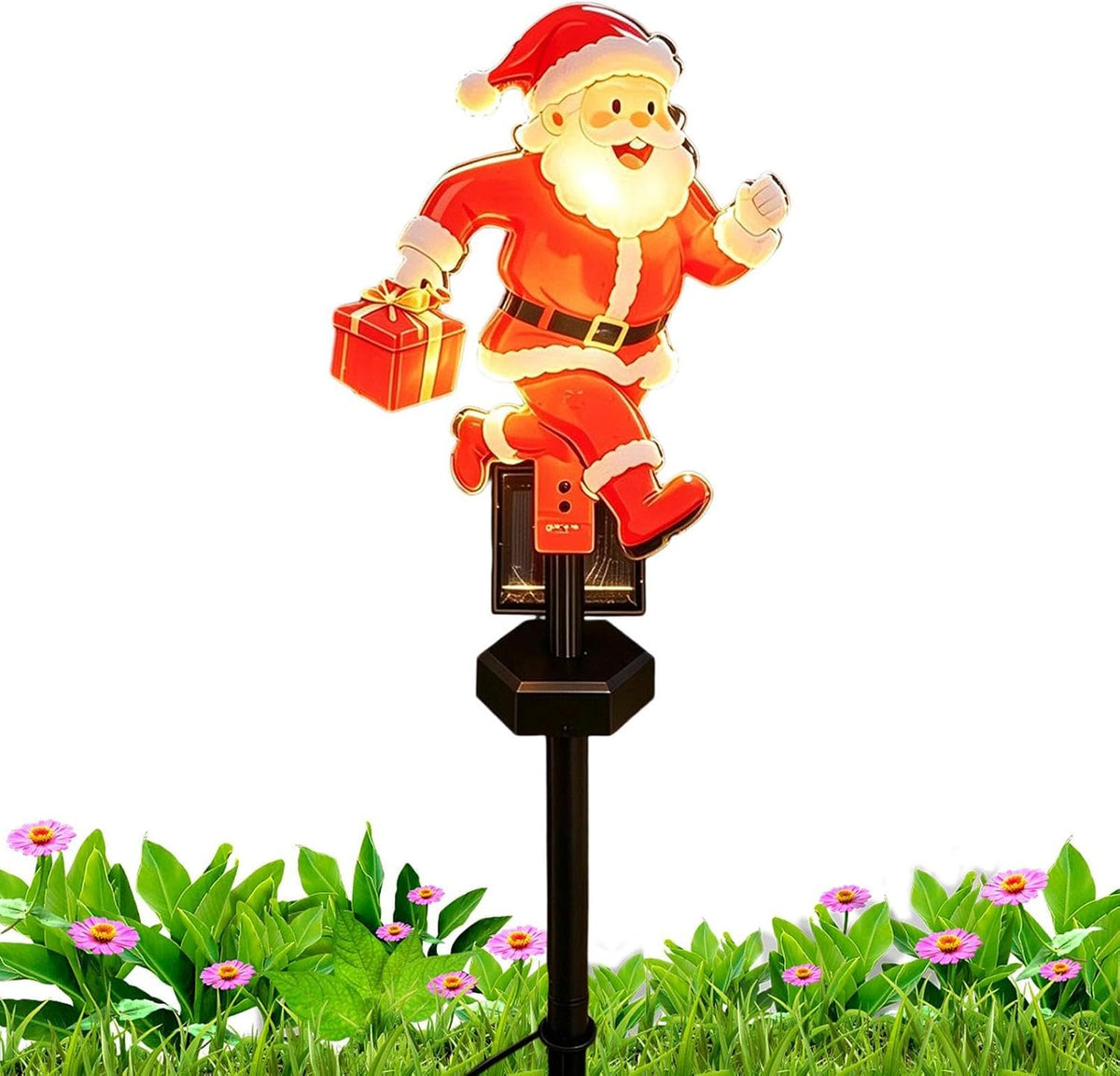 Christmas Solar Stake Light, Santa Claus Waterproof Outdoor Garden Lamp