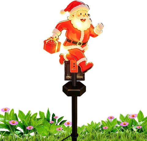 Christmas Solar Stake Light, Santa Claus Waterproof Outdoor Garden Lamp