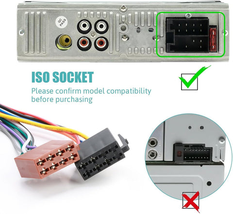 Car Stereo ISO Radio Wire Connector 16 Pin Wiring Harness Adapter Compatible with VW Jetta Passat Ford BMW Mini Cooper R50 Skoda Octavia Opel Corsa Cable Plug for CD Player System