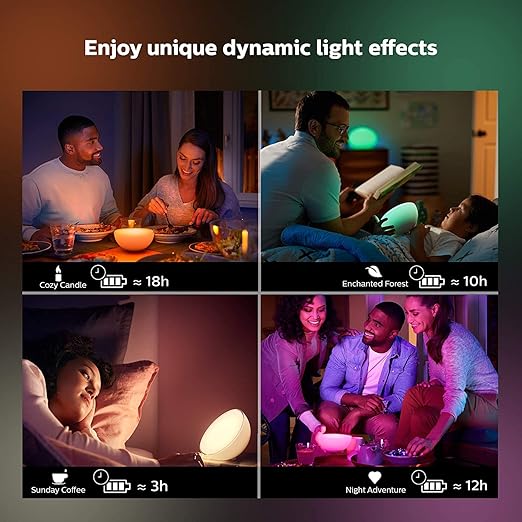 White base & Multi- Colour Ambiance Smart Portable Light with Bluetooth, Works with Alexa and Google Assistant (Pack of 1)